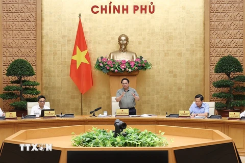 Sáng 22/9, tại Hà Nội, Thủ tướng Phạm Minh Chính đã chủ trì phiên họp Chính phủ chuyên đề về xây pháp luật tháng 9 năm 2022. (Ảnh: Dương Giang/TTXVN) 