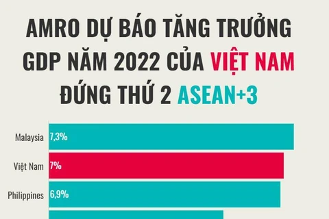 AMRO dự báo tăng trưởng GDP của Việt Nam đứng thứ 2 trong ASEAN+3