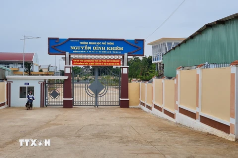 Trường THPT Nguyễn Bỉnh Khiêm (huyện Chư Sê, tỉnh Gia Lai). (Ảnh: Hồng Điệp/TTXVN)