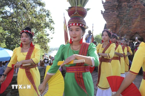 Lễ hội Katê đã được Bộ Văn hóa, Thể thao và Du lịch đưa vào danh mục Di sản văn hóa phi vật thể cấp Quốc gia vào năm 2017. (Ảnh: Nguyễn Thành/TTXVN)