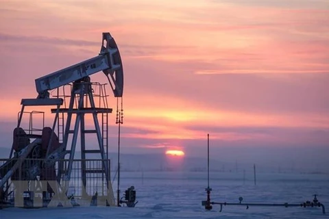 Giếng dầu ở thành phố Almetyevsk, Cộng hòa Tatarstan, Liên bang Nga. (Ảnh: TASS/TTXVN) 