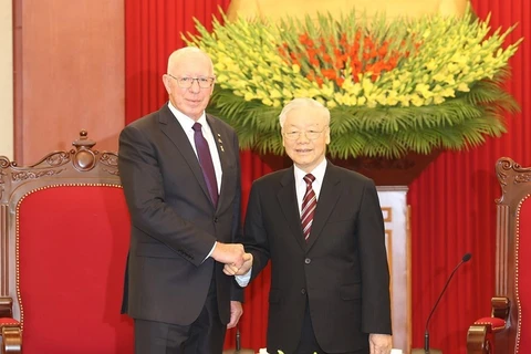 Tổng Bí thư Nguyễn Phú Trọng tiếp Toàn quyền Australia David Hurley thăm cấp Nhà nước Việt Nam. (Ảnh: Trí Dũng/TTXVN) 