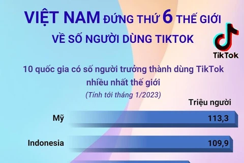 [Infographics] Việt Nam đứng thứ 6 thế giới về số người dùng TikTok