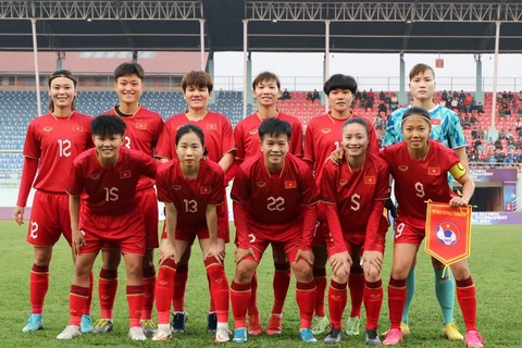 Đội tuyển nữ Việt Nam giành chiến thắng với tổng tỷ số 7-1 trước Nepal sau hai lượt trận tại Vòng loại 1 Olympic Paris 2024. (Ảnh: VFF) 