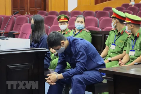 Bị cáo Nguyễn Kim Trung Thái tại Tòa. (Ảnh: Hồng Giang/TTXVN) 