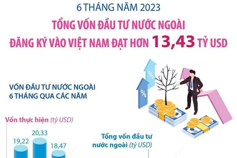 Vốn FDI đăng ký vào Việt Nam 6 tháng năm 2023 đạt hơn 13,43 tỷ USD