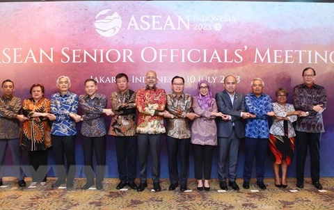 Các đại biểu tham dự cuộc họp Các quan chức cấp cao Hiệp hội các quốc gia Đông Nam Á (SOM ASEAN) ở Indonesia. (Ảnh: TTXVN phát)