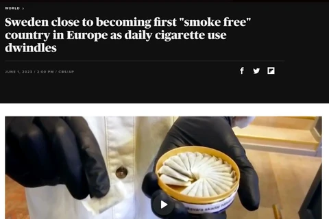 Thuỵ Điển sắp trở thành quốc gia không khói thuốc đầu tiên nhờ thuốc lá mới. (Nguồn: CBS News) 