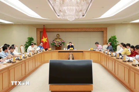 Phó Thủ tướng Trần Hồng Hà chủ trì buổi làm việc. (Nguồn: TTXVN)