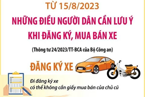 Những điều người dân cần lưu ý khi đăng ký, mua bán xe từ 15/8/2023