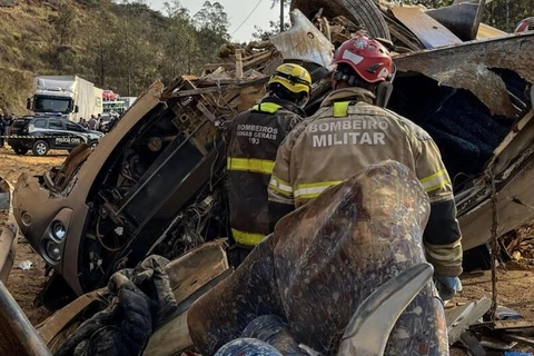 Hiện trường vụ tai nạn. (Nguồn: AFP)