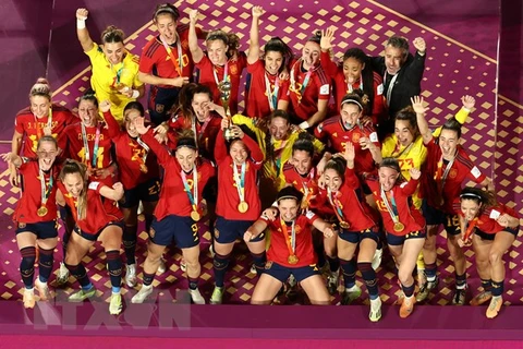 Tuyển Tây Ban Nha đã trở thành nhà vô địch mới của World Cup Nữ 2023. (Ảnh: AFP/TTXVN) 
