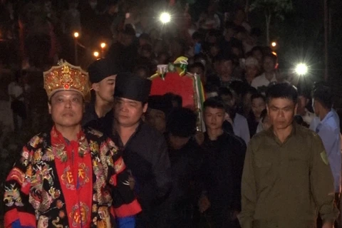 Đoàn rước trong lễ hội Cầu Trăng ở Hà Giang. (Nguồn: Đài Phát Thanh, Truyền hình tỉnh Hà Giang)