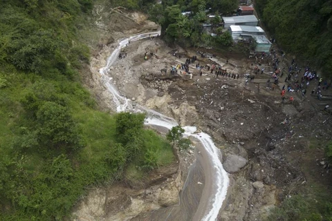 Hiện trường khu vực bị lũ quét tại Guatemala. (Nguồn: AP) 