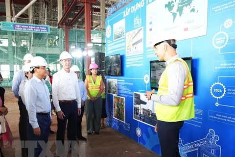 Ông Preben Elnef, Phó Chủ tịch Tập đoàn Lego, Tổng Giám đốc Công ty Lego Manufacturing Việt Nam, cho biết nhà máy đang xây dựng đúng tiến độ theo kế hoạch và dự kiến đưa vào hoạt động vào năm 2024 tại Bình Dương. (Ảnh: TTXVN phát)
