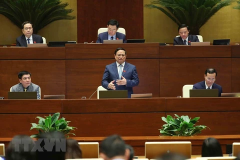 Thủ tướng Phạm Minh Chính trả lời chất vấn. (Ảnh: An Đăng/TTXVN) 