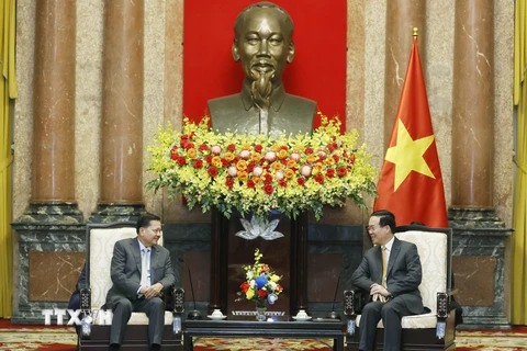 Chủ tịch nước Võ Văn Thưởng tiếp Phó Thủ tướng Chính phủ Hoàng gia Campuchia Neth Savoeun. (Ảnh: Thống Nhất/TTXVN)