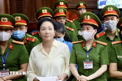 Bị cáo Trương Mỹ Lan tại phiên tòa ngày 21/3. (Ảnh: Thanh Vũ/TTXVN) 