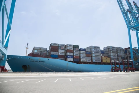 Tàu container cập cảng ở Lazaro Cardenas, bang Michoacan, Mexico. (Ảnh: AFP/TTXVN)