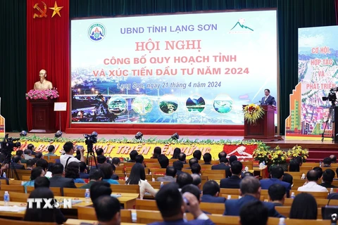 Thủ tướng Phạm Minh Chính phát biểu. (Ảnh: Dương Giang/TTXVN)