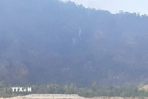 Khu vực cháy rừng trên núi Cô Tô đã được khống chế. (Ảnh: TTXVN phát)