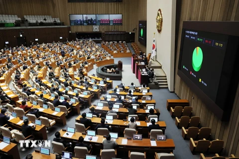 Toàn cảnh một phiên họp của Quốc hội Hàn Quốc. (Ảnh: Yonhap/TTXVN)