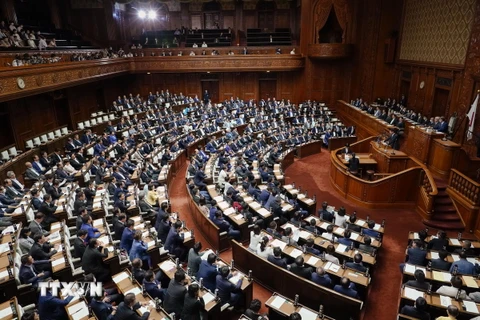 Toàn cảnh một phiên họp Quốc hội Nhật Bản ở Tokyo. (Ảnh: Kyodo/TTXVN)