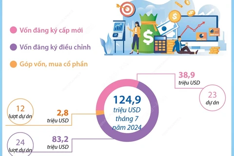 Tổng vốn đầu tư nước ngoài đăng ký vào Hà Nội tăng 65% trong 7 tháng năm 2024 