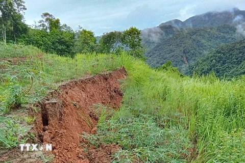 Xuất hiện cung trượt sạt lở dài 300m ở Mường Nhé 