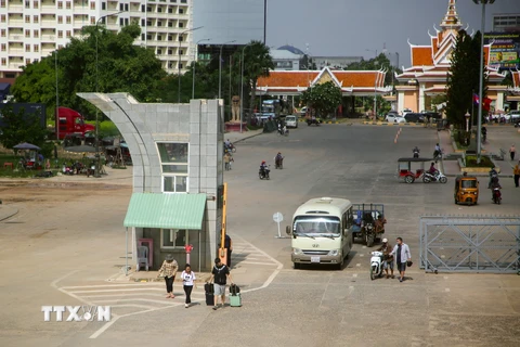 Mộc Bài hiện là cửa khẩu quốc tế đường bộ lớn nhất phía Nam trên tuyến biên giới đất liền Việt Nam- Campuchia. (Ảnh: Giang Phương/TTXVN)