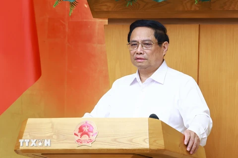 Thủ tướng Phạm Minh Chính chủ trì Phiên họp Chính phủ Thường kỳ tháng 9 năm 2024 và Hội nghị Chính phủ với các địa phương. (Ảnh: Dương Giang/TTXVN)