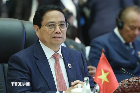 Thủ tướng Phạm Minh Chính tham dự Hội nghị cấp cao ASEAN-Liên hợp quốc lần thứ 14. (Ảnh: Dương Giang/TTXVN)