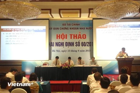 Hội thảo “Triển khai Nghị định 60/2015/NĐ-CP”, ngày 13/8 (Ảnh: PV/Vietnam+)