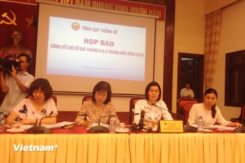 Tổng cục Thống kê họp báo công bố chỉ số CPI sáu tháng, ngày 24/6. (Ảnh: PV/Vietnam+)