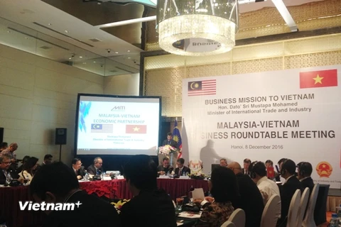 Hội nghị bàn tròn giữa các lãnh đạo doanh nghiệp Việt Nam – Malaysia, ngày 8/12. (Ảnh: PV/Vietnam+)