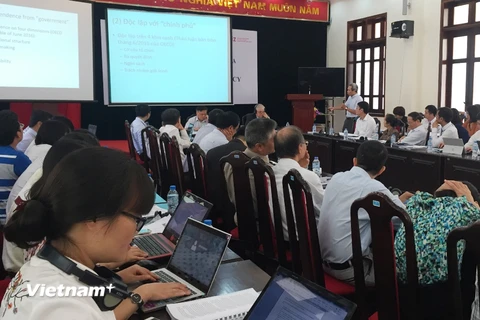 Diễn đàn “Chính sách cạnh tranh quốc gia,” do Viện Nghiên cứu Quản lý Kinh tế Trung ương (CIEM) tổ chức, ngày 3/10. (Ảnh: PV/vietnam+)