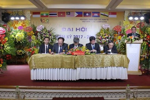 Đại hội lần II (nhiệm kỳ 2017 – 2022) của Hội phát triển hợp tác kinh tế Việt Nam–Lào–Campuchia, ngày 15/12. (Ảnh: VLC)