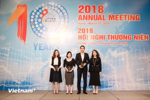 Hiệp hội Trái phiếu Việt Nam tổ chức trao giải VBMA Best Bond Award 2018, ngày 12/3. (Ảnh: BTC/Vietnam+)