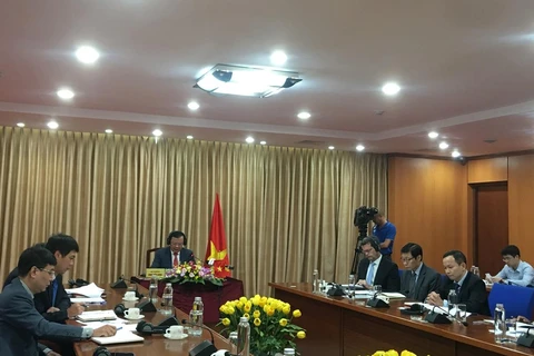 Hội nghị trực tuyến giữa các Bộ trưởng Y tế và Tài chính thường niên của ADB, ngày 17/9. (Ảnh: Vietnam+)