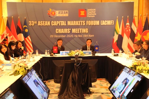Hội nghị Chủ tịch Diễn đàn Thị trường Vốn ASEAN lần thứ 33 theo hình thức trực tuyến đã diễn ra, ngày 9/12.(Ảnh: Vieatnam+)