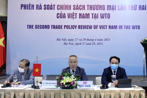 Phiên rà soát chính sách thương mại lần thứ 2 của Việt Nam tại WTO, tại Hà Nội. (Ảnh: Vietnam+)