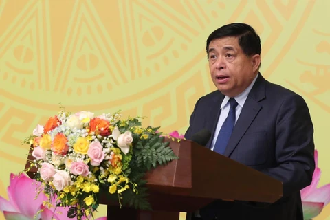 Bộ trưởng Bộ Kế hoạch và Đầu tư Nguyễn Chí Dũng Hội nghị toàn quốc Tổng kết 20 năm thực hiện Nghị quyết số 13/NQ-TW về kinh tế tập thể. (Ảnh: Vietnam+)