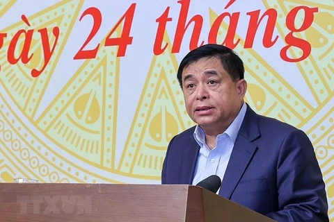 Bộ trưởng Bộ Kế hoạch và Đầu tư-Nguyễn Chí Dũng phát biểu tại hội nghị “Đổi mới, nâng cao hiệu quả hoạt động của doanh nghiệp nhà nước”-ngày 24/3, (Ảnh: Dương Giang/TTXVN)