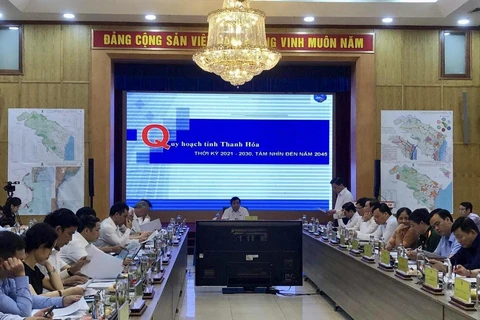 Hội nghị thẩm định Quy hoạch tỉnh Thanh Hóa thời kỳ 2021-2030, tầm nhìn đến năm 2045 tại Bộ Kế hoạch và Đầu tư, ngày 27/5, (Ảnh: Vietnam+)