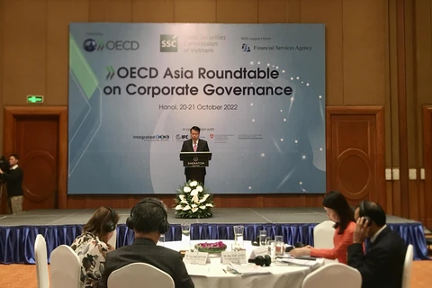 Hội nghị Bàn tròn châu Á - OECD về Quản trị Công ty năm 2022, ngày 20-21/10. (Ảnh: Vietnam+)