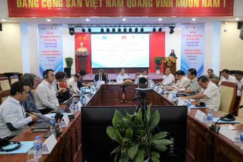 Hội thảo “Quy hoạch và phát triển đô thị bền vững vùng Đồng bằng Sông Cửu Long, ” ngày 18/7. (Ảnh: PV/Vietnam+)