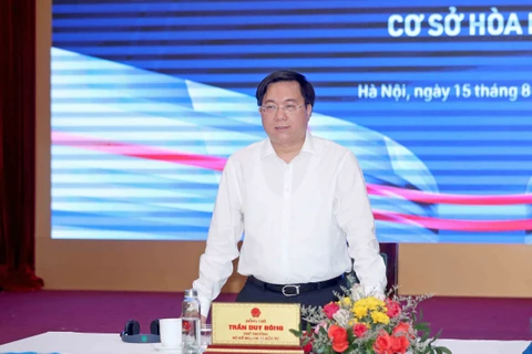 Họp báo công bố Triển lãm quốc tế Đổi mới sáng tạo Việt Nam năm 2023 (VIIE 2023) và Lễ Khánh thành Cơ sở hoạt động mới của Trung tâm Đổi mới sáng tạo Quốc gia (NIC) tại Khu Công nghệ cao Hòa Lạc, ngày 15/8. (Ảnh: PV/Vietnam+)