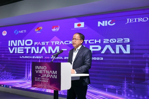 Chương trình “Inno Vietnam - Japan Fast Track Pitch 2023 ngày 29/8. (Ảnh: PV/Vietnam+)