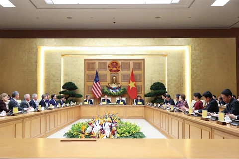 Hội nghị cấp cao giữa Việt Nam và Hoa Kỳ về Đổi mới sáng tạo và Đầu tư ngày 11/9. (Ảnh: Vietnam+)