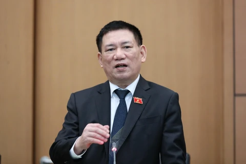 Bộ trưởng Bộ Tài chính Hồ Đức Phớc đề nghị 8 địa phương thực hiện nghiêm việc đẩy nhanh tiến độ giải ngân vốn đầu tư công trong những tháng cuối năm 2023. (Ảnh: Vietnam+)